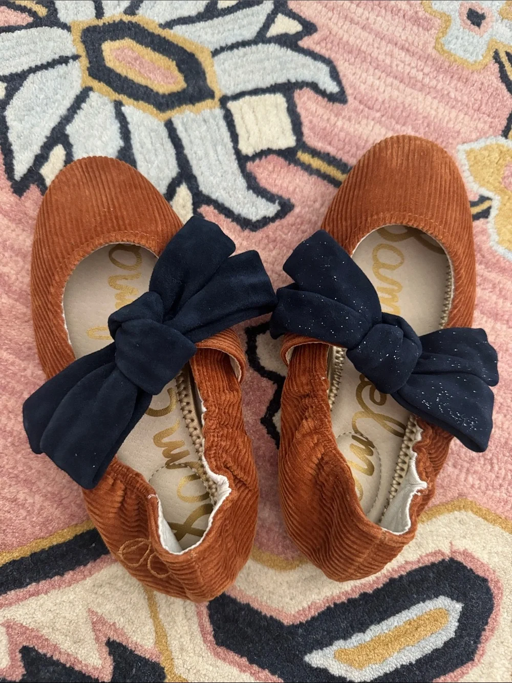 Sam Edelman Felicity Mary Jane Girls Flats Size  2  Mustard/Navy